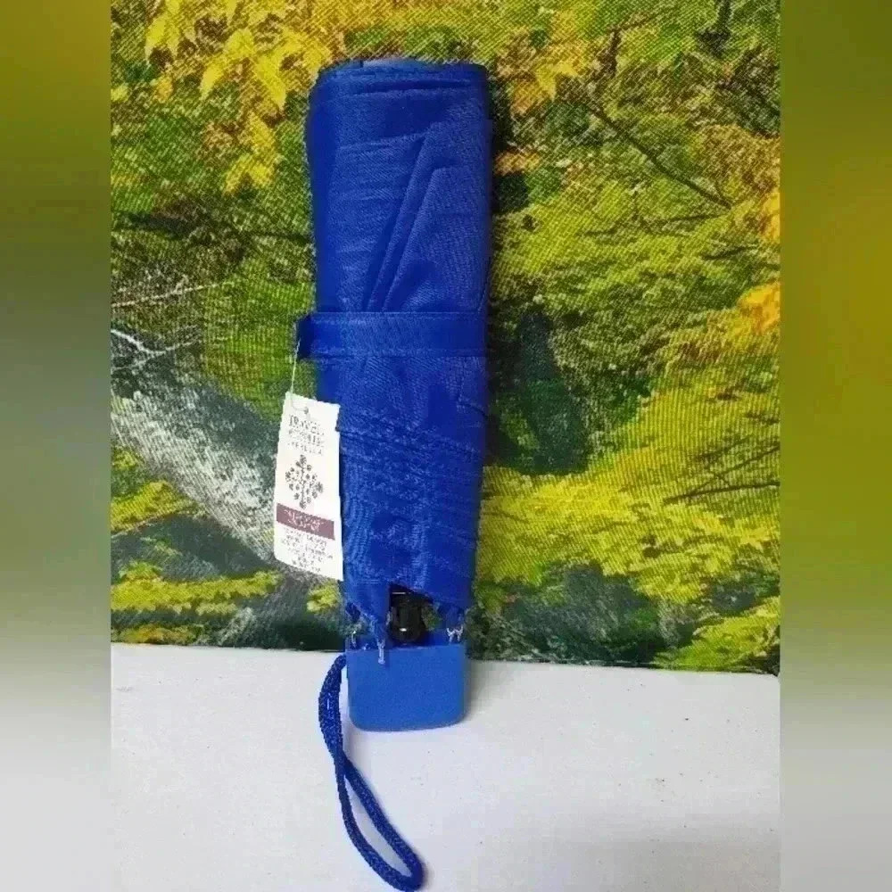 Vtg Contemporary Collection Blue Umbrella NWT 100% Nylon Travel Size RN#87254